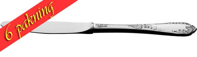 6 pakning Liten spisekniv langt skaft Tradition 023107