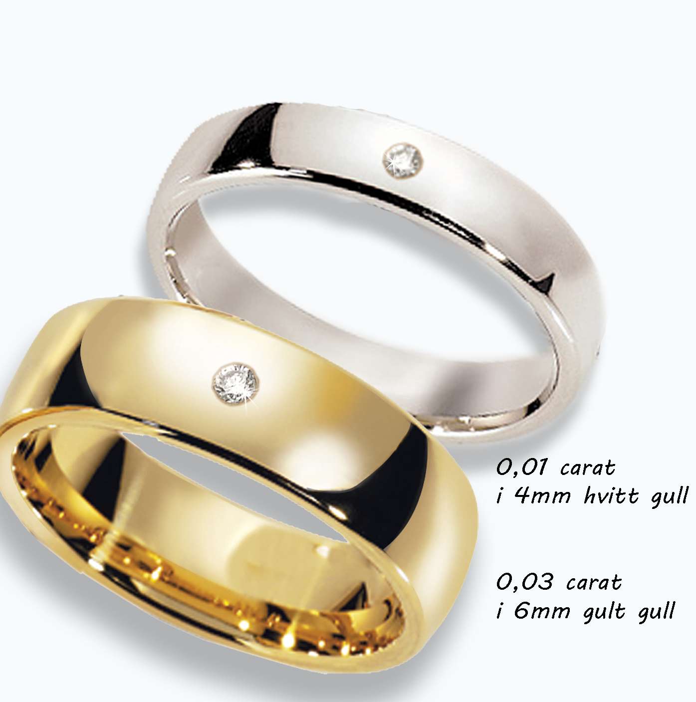 Diamant i forlovelses-/giftering 0,01 ct