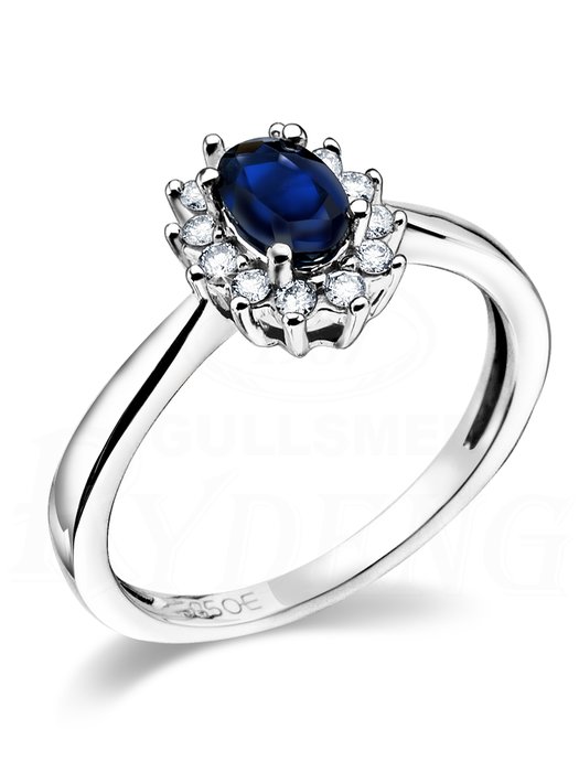 Diamond Ring Safir Diamant Ring Safir Diamantring I 14 Karat