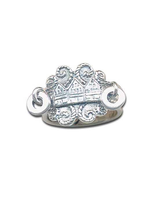 Bunadsølv ring, Bergen, kvit m. ringlauv, nr. 357400