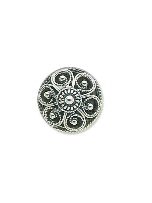 Bunadsølv knapp, oksidert 13mm, nr. 661100