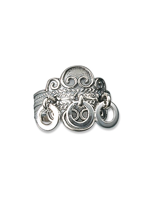 Bunadsølv ring, oksidert m. ringlauv, nr. 317103