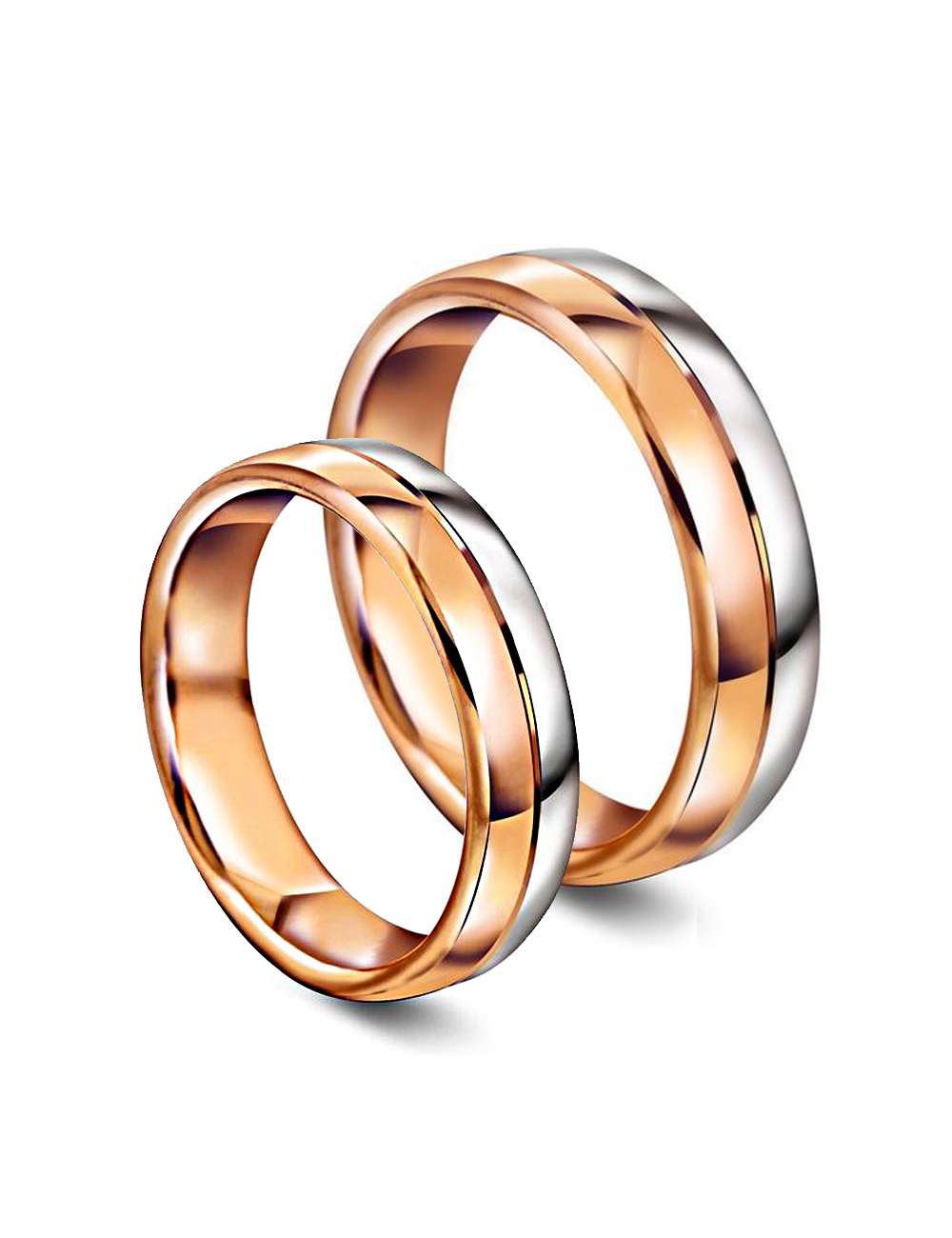 Giftering-Forlovelsesring i to farger