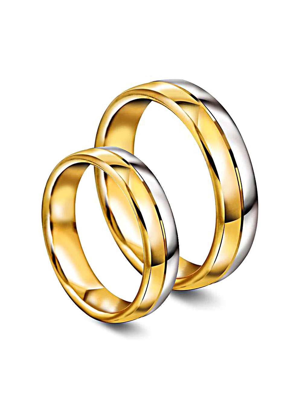 Giftering-Forlovelsesring i to farger