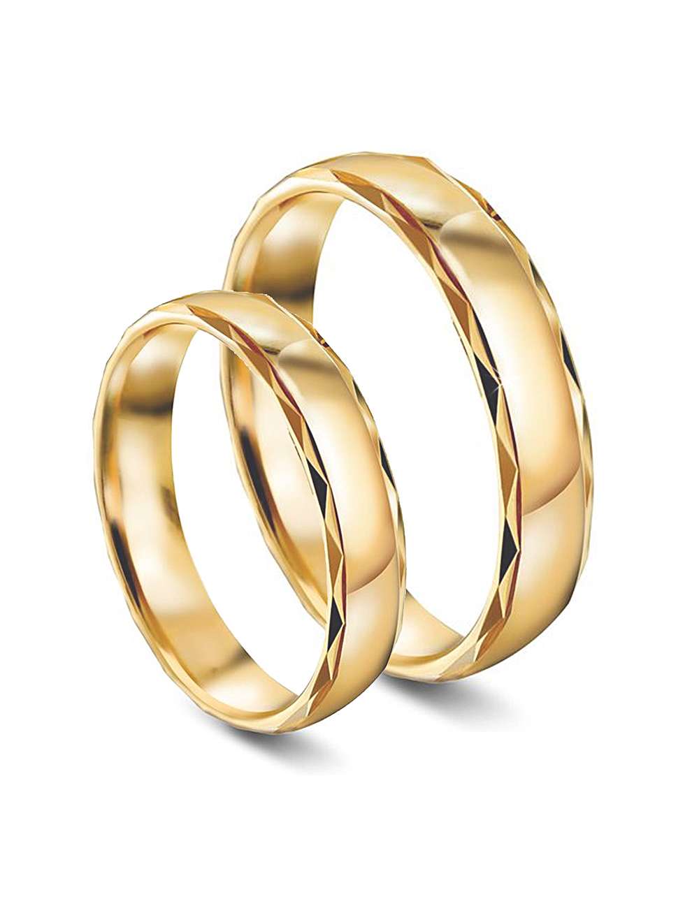 Giftering-Forlovelsesring 4 mm bred med fasettkant
