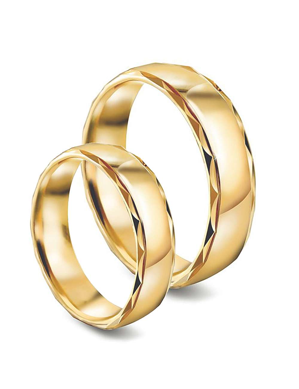 Giftering-Forlovelsesring 5 mm bred med fasettkant