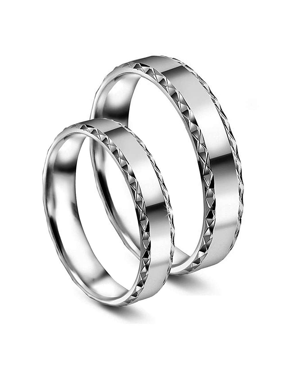 Giftering-Forlovelsesring 4 mm bred med fasettkant