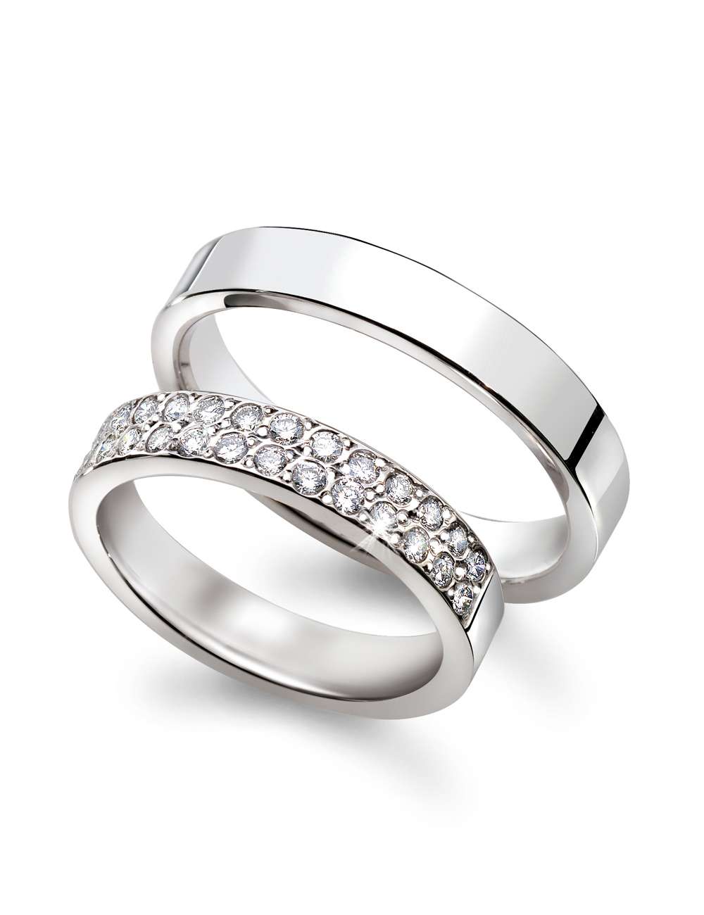 Forlovelseseringer/gifteringer med diamanter