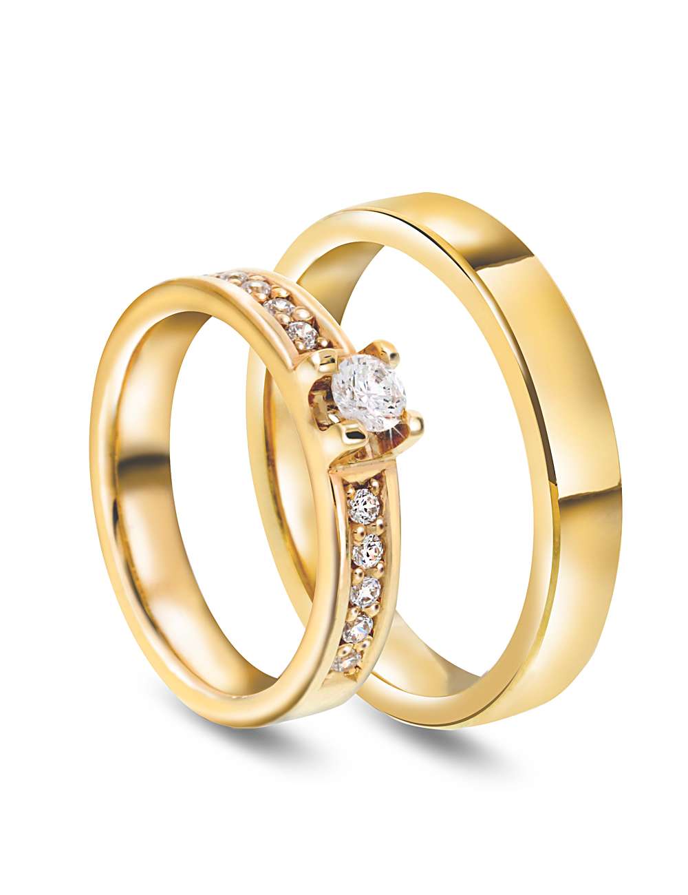 Forlovelseseringer/gifteringer med diamanter