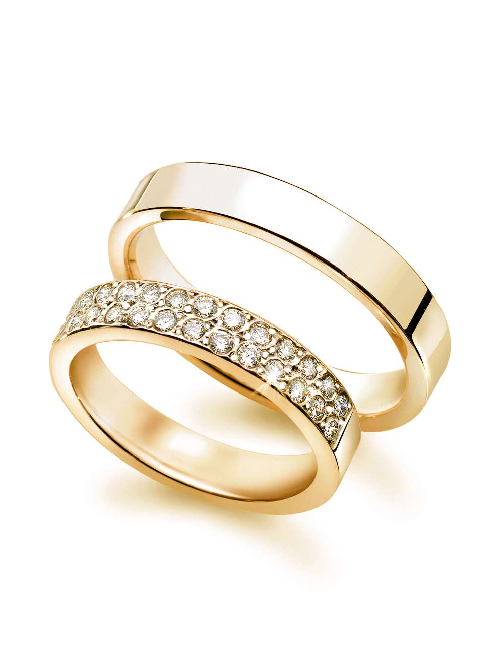 Forlovelseseringer/gifteringer med diamanter