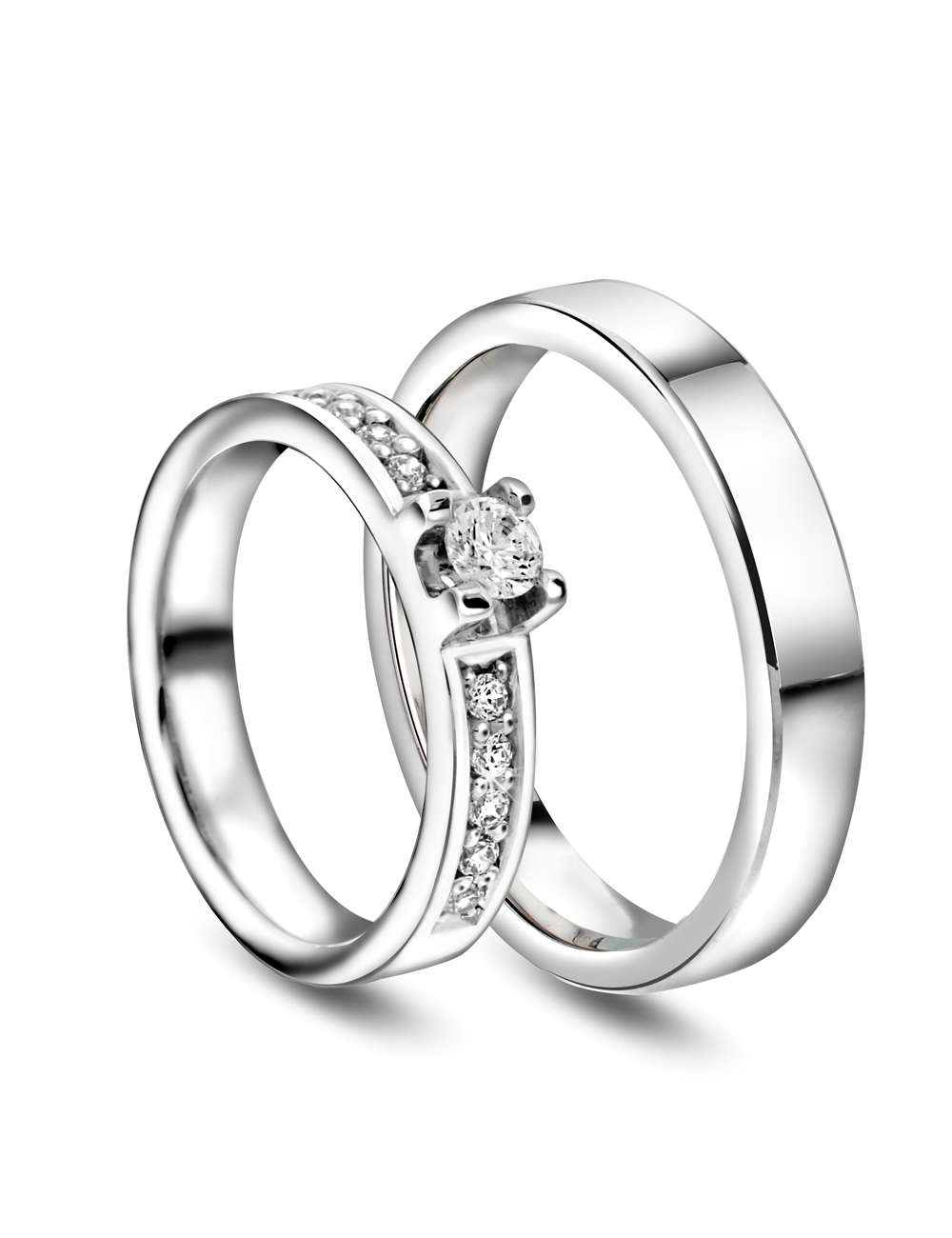 Forlovelseseringer/gifteringer med diamanter