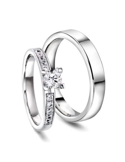 Forlovelseseringer/gifteringer med diamanter