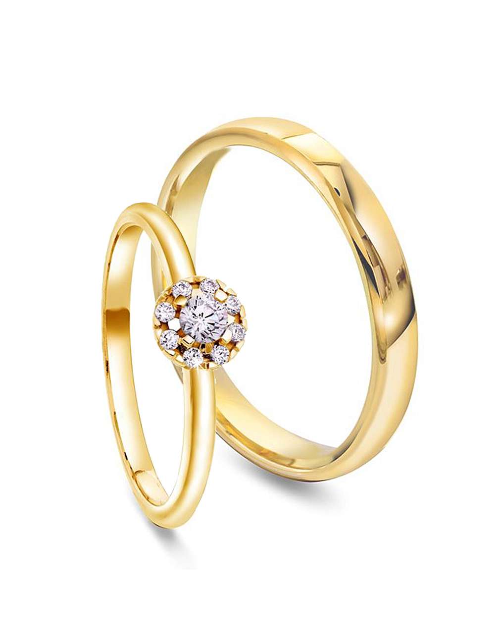 Forlovelseseringer/gifteringer med diamanter