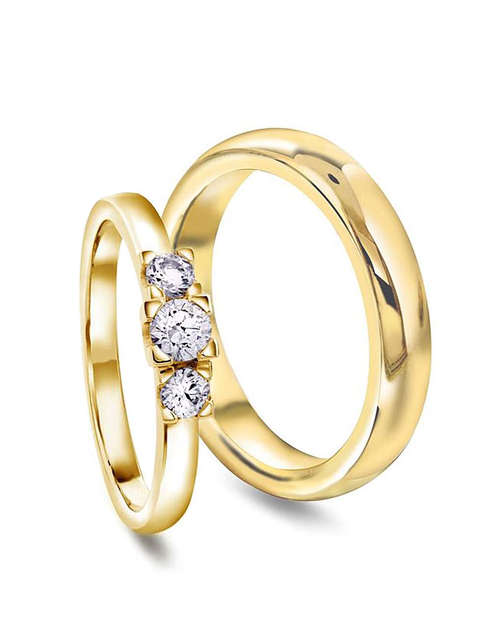 Forlovelseseringer/gifteringer med diamanter