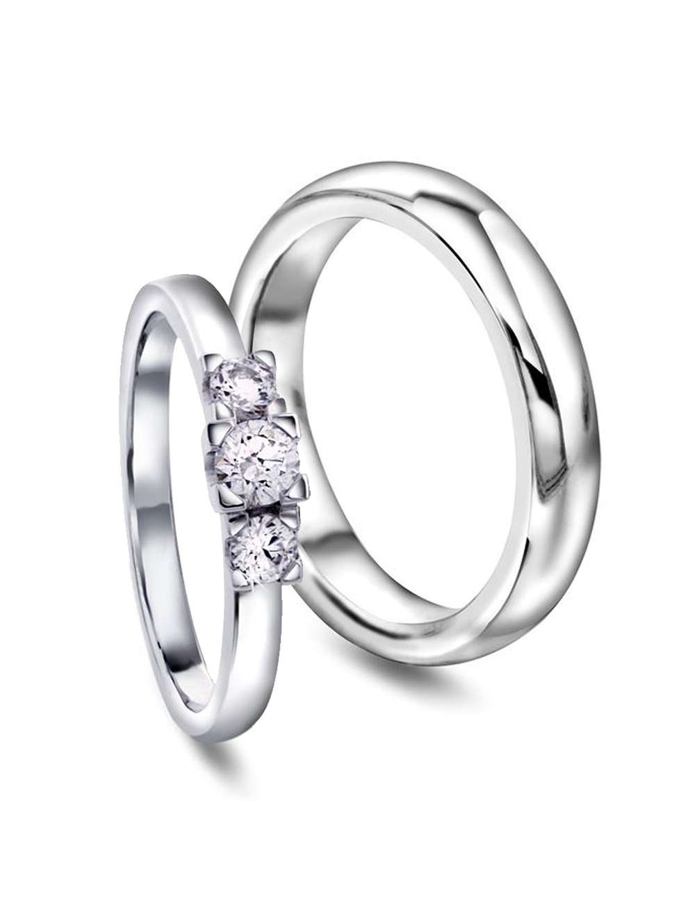 Forlovelseseringer/gifteringer med diamanter