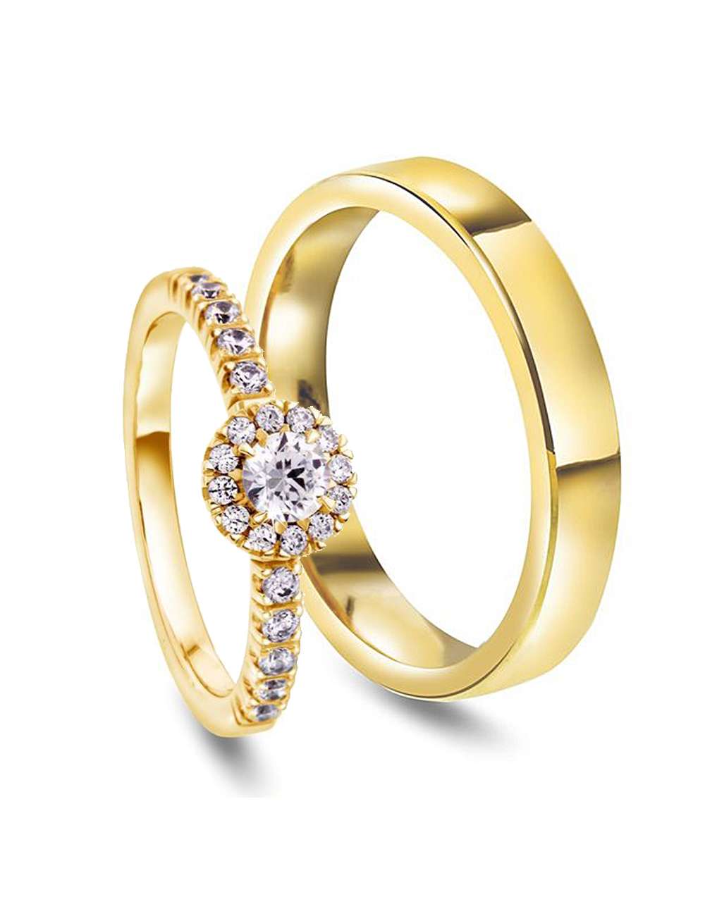 Forlovelseseringer/gifteringer med diamanter