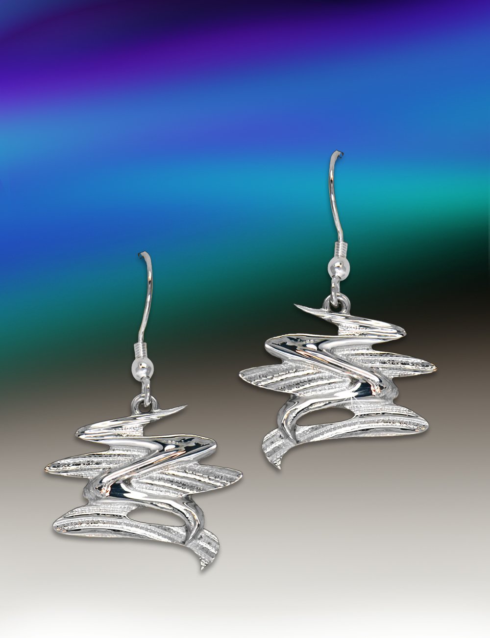 Nordlys Aurora sølvørepynt