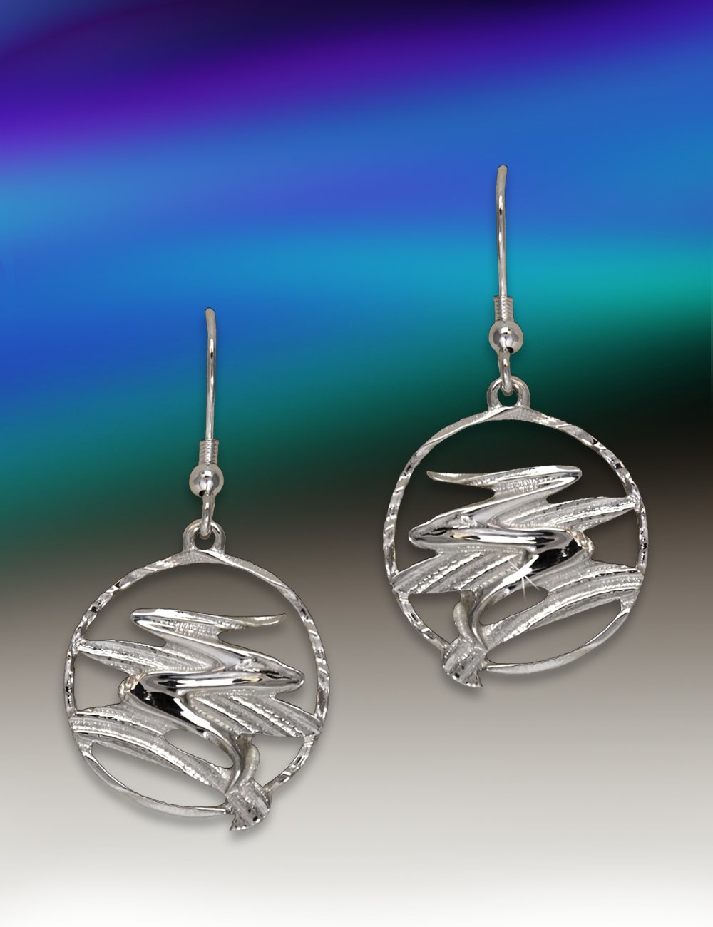 Nordlys Aurora sølvørepynt