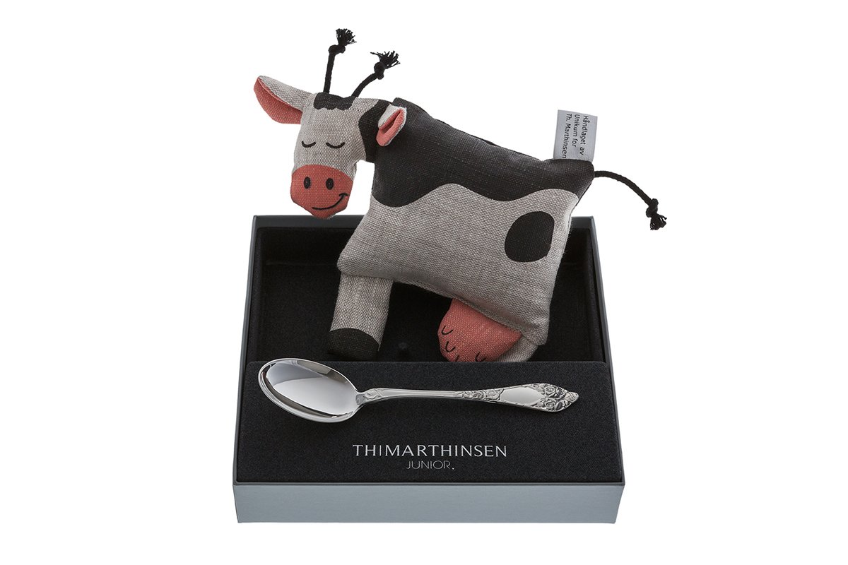 Sølv barneskje m /tekst