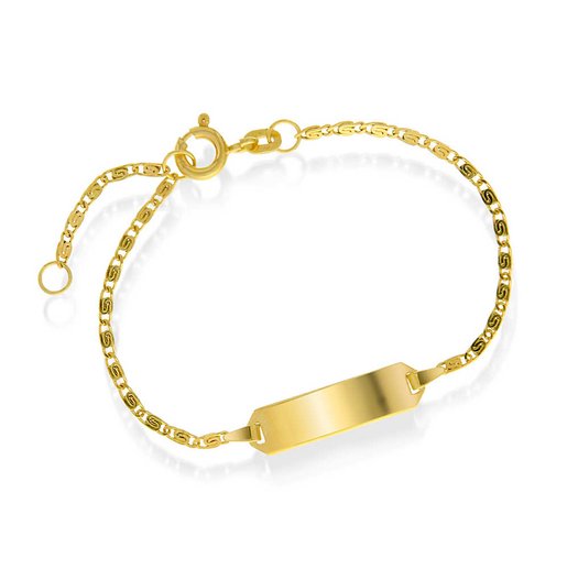 Armbånd i gull 1,6 mm med plate