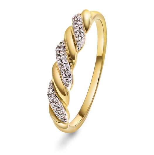 Ring i gull med diamanter 0,06 ct WP.