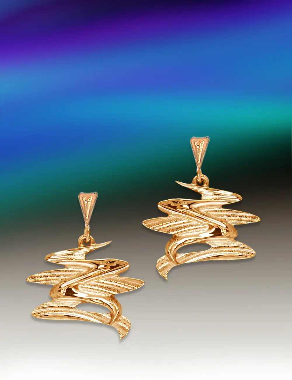 Nordlys Aurora gull ørepynt