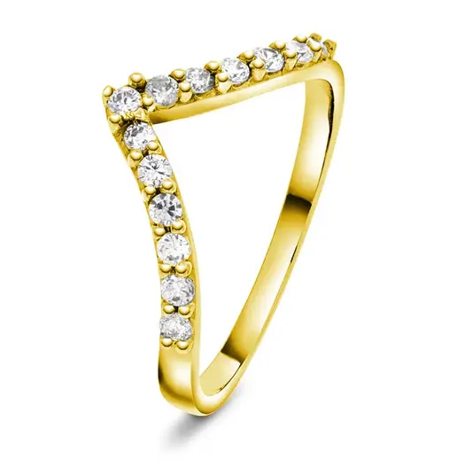 Ring i gull med diamant 0,26 ct WSI.