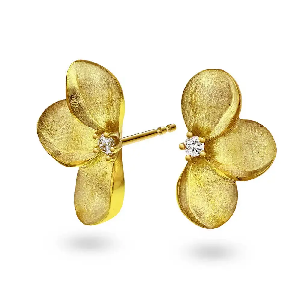 Øredobber i gull m/dia. 0,10 WSI