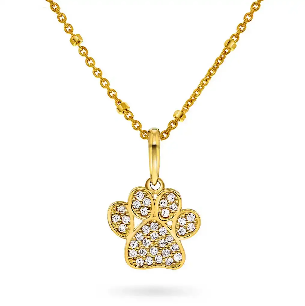 Anheng i gull Poten med zirkonia.