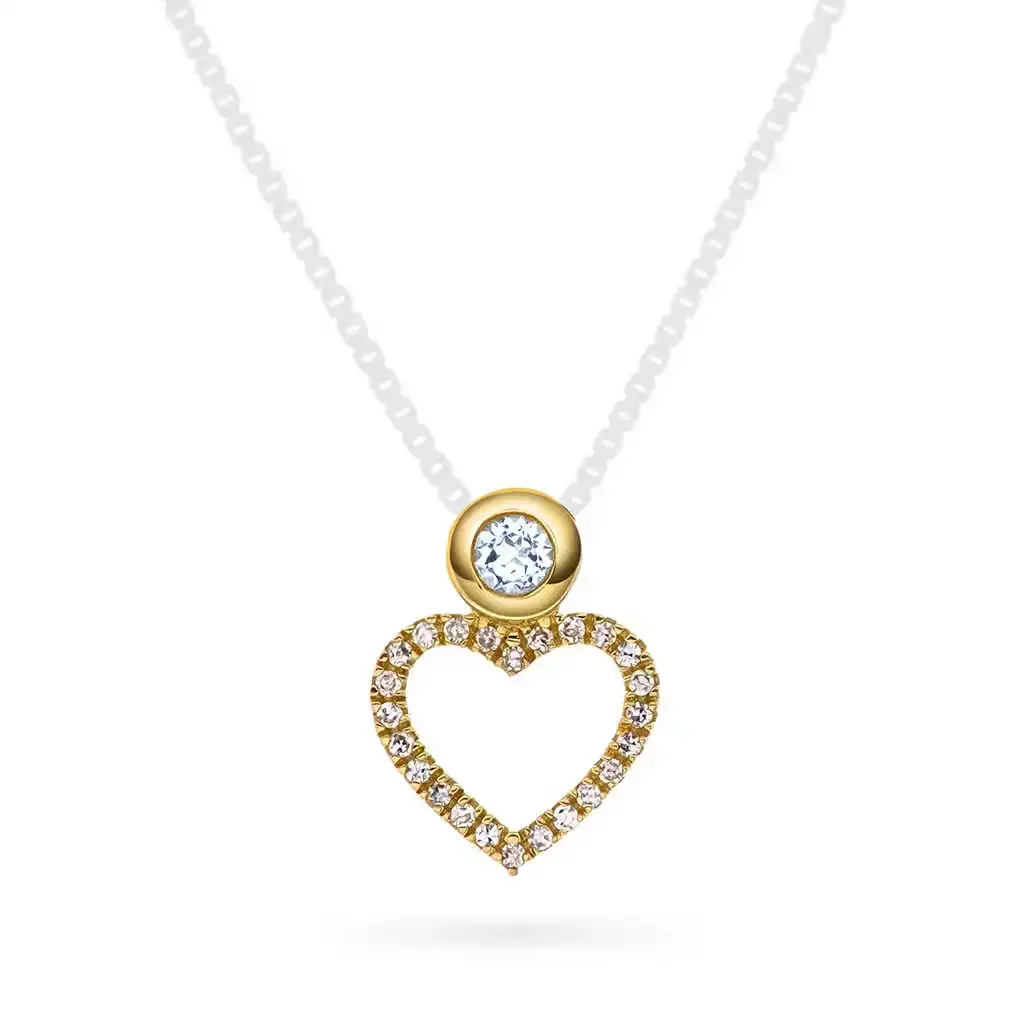 Anheng i gull med diamanter 0,04 ct WP1