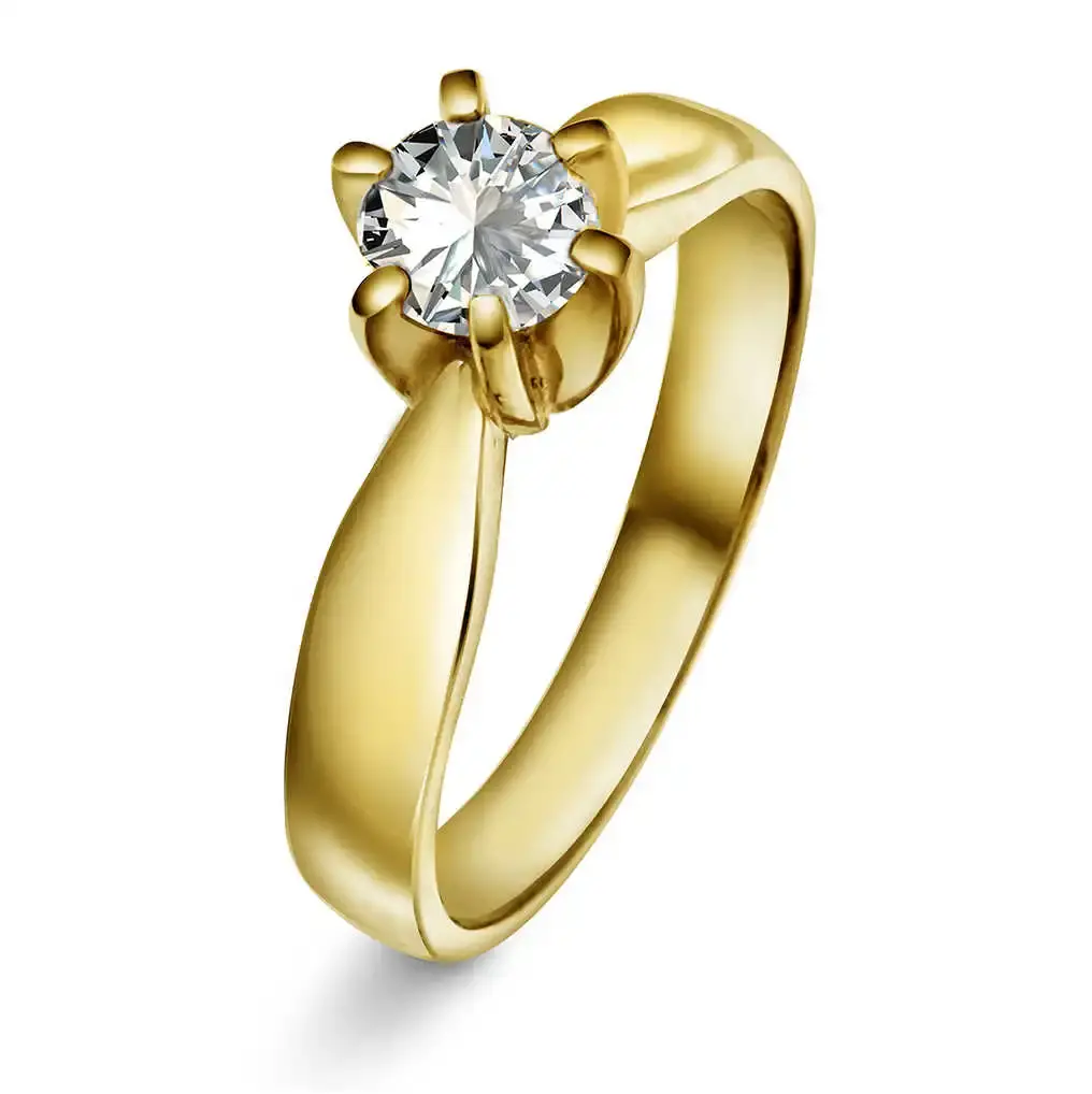 Superstar ring i gull m/dia 0,50 ct TWSI