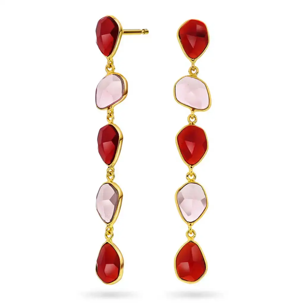 Mirage øredobber med rosa stener