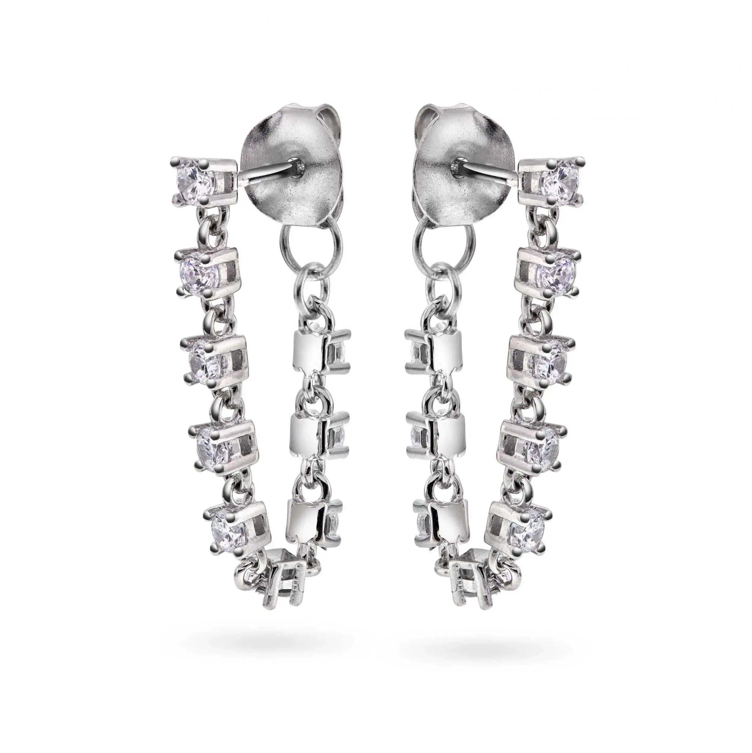 Zela øredobber med hvit zirkonia