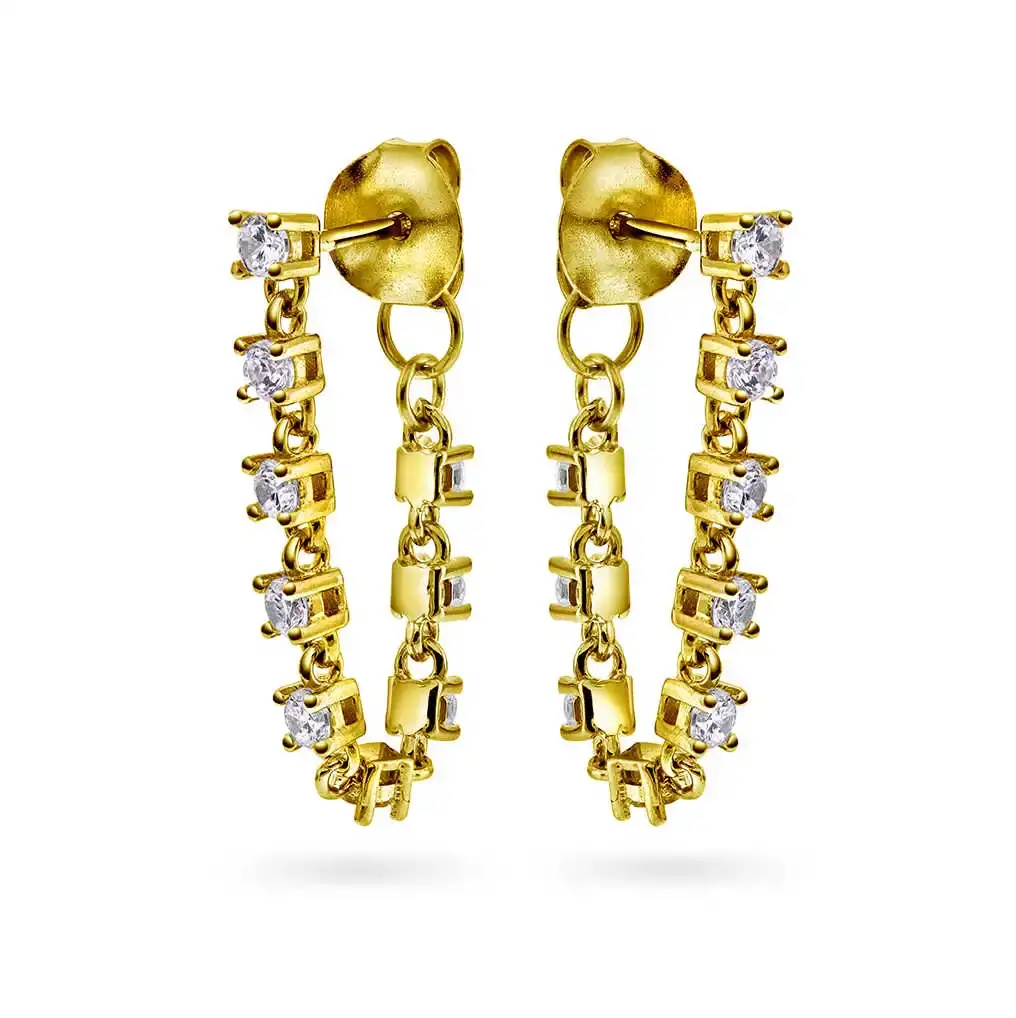 Zela øredobber med hvit zirkonia