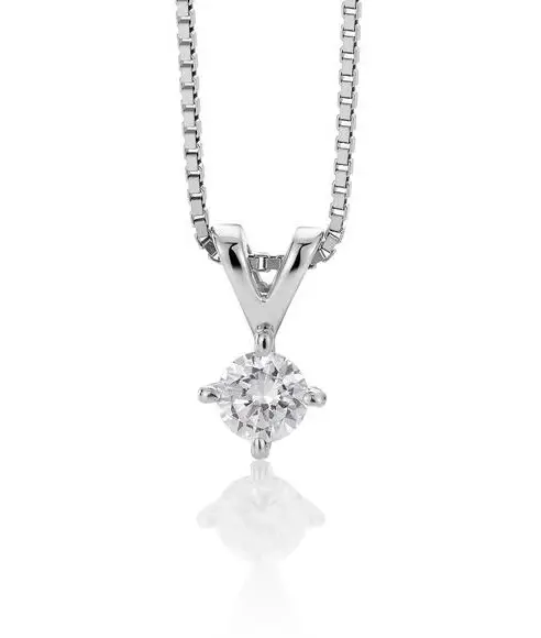 Hvitt gull anheng med 1 carat Lab diamant