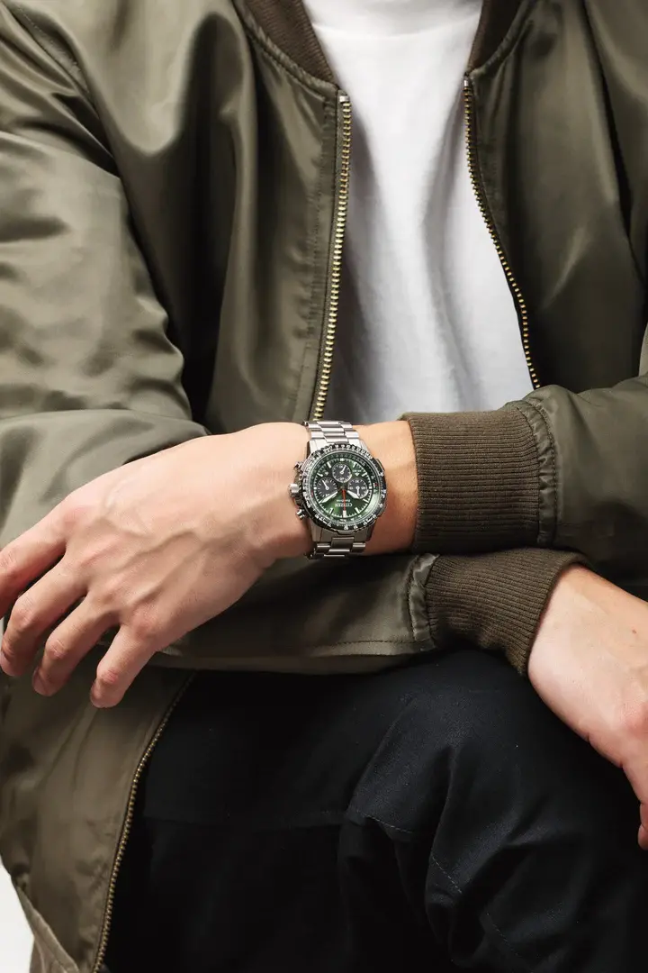 Promaster Sky Eco-Drive Chrono Stål / Grønn