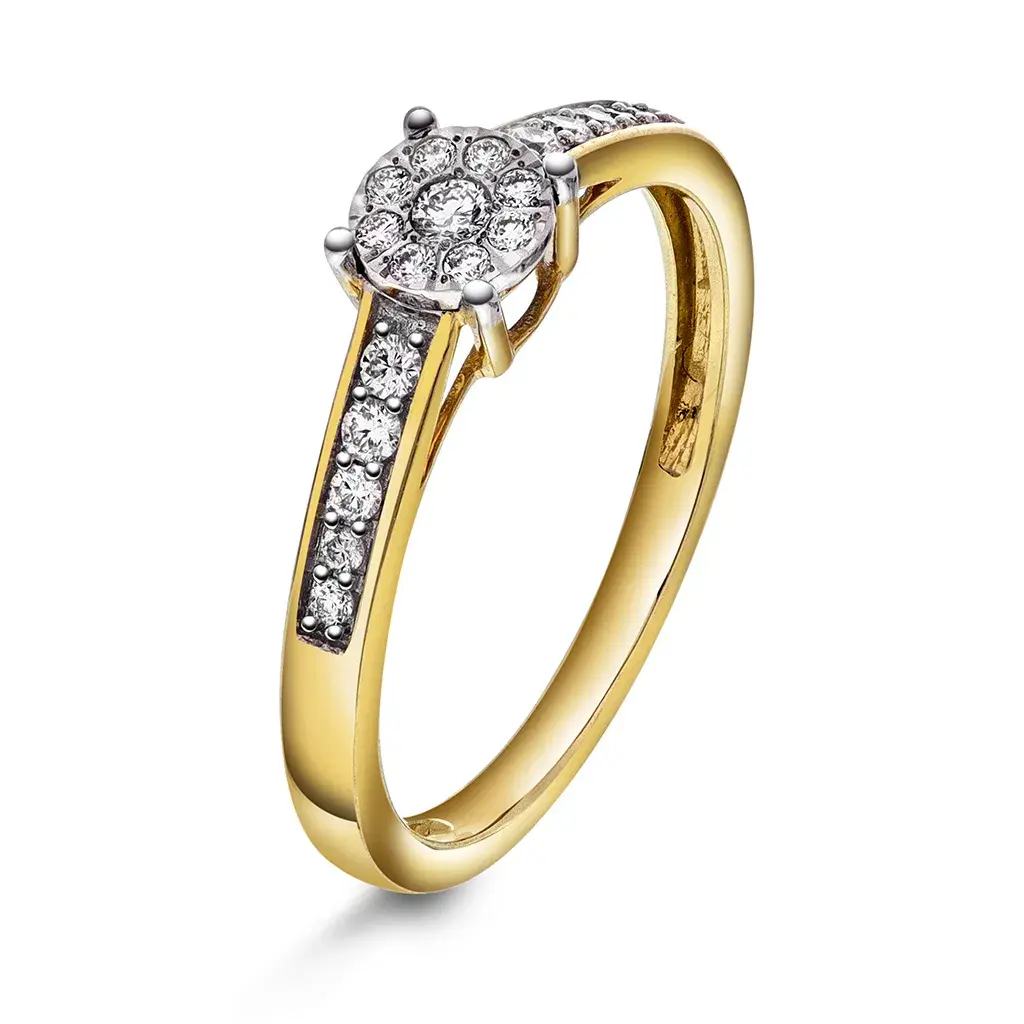 Ring i gull 585 med diamanter 0,20 ct WP