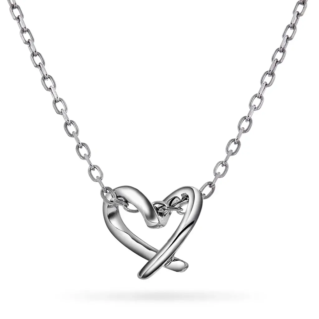 Hjertestrek smykke i sølv.