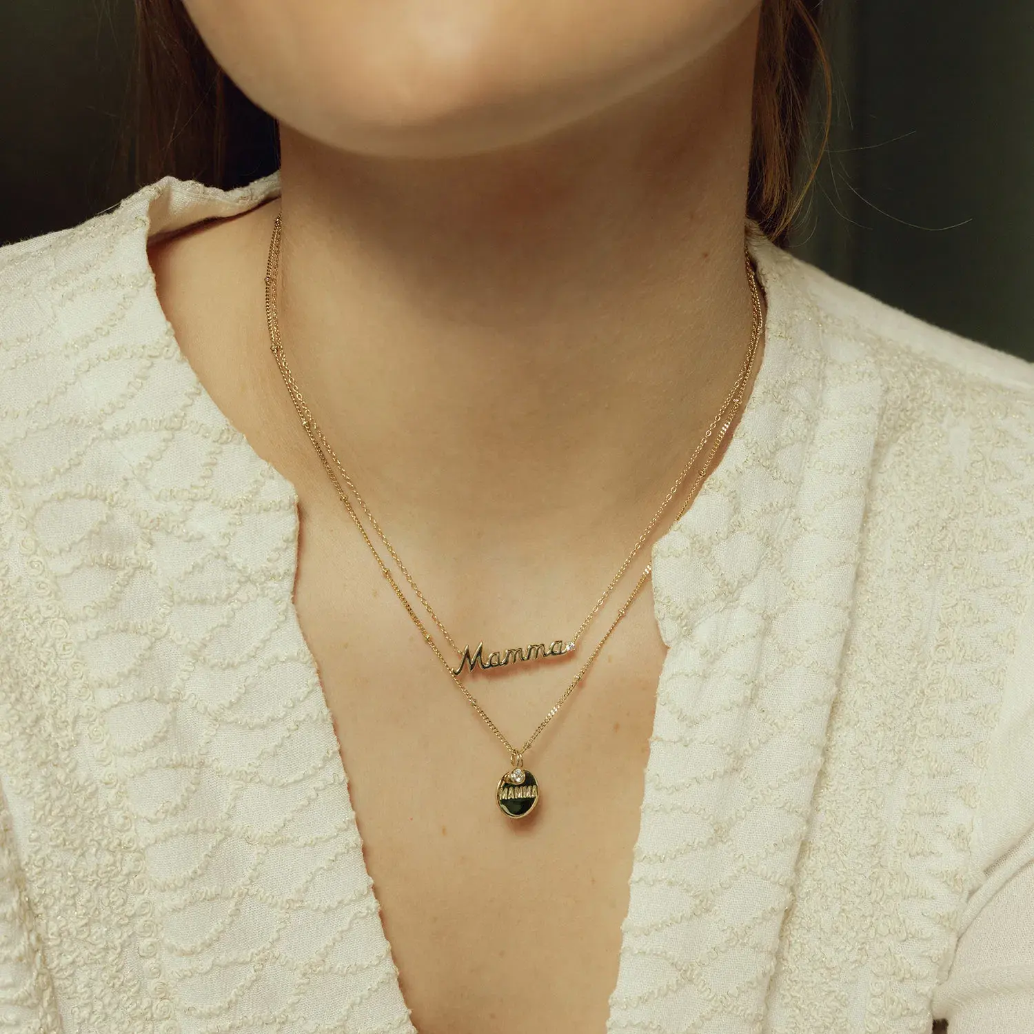 Smykke i sølv med zirkonia - Mamma.