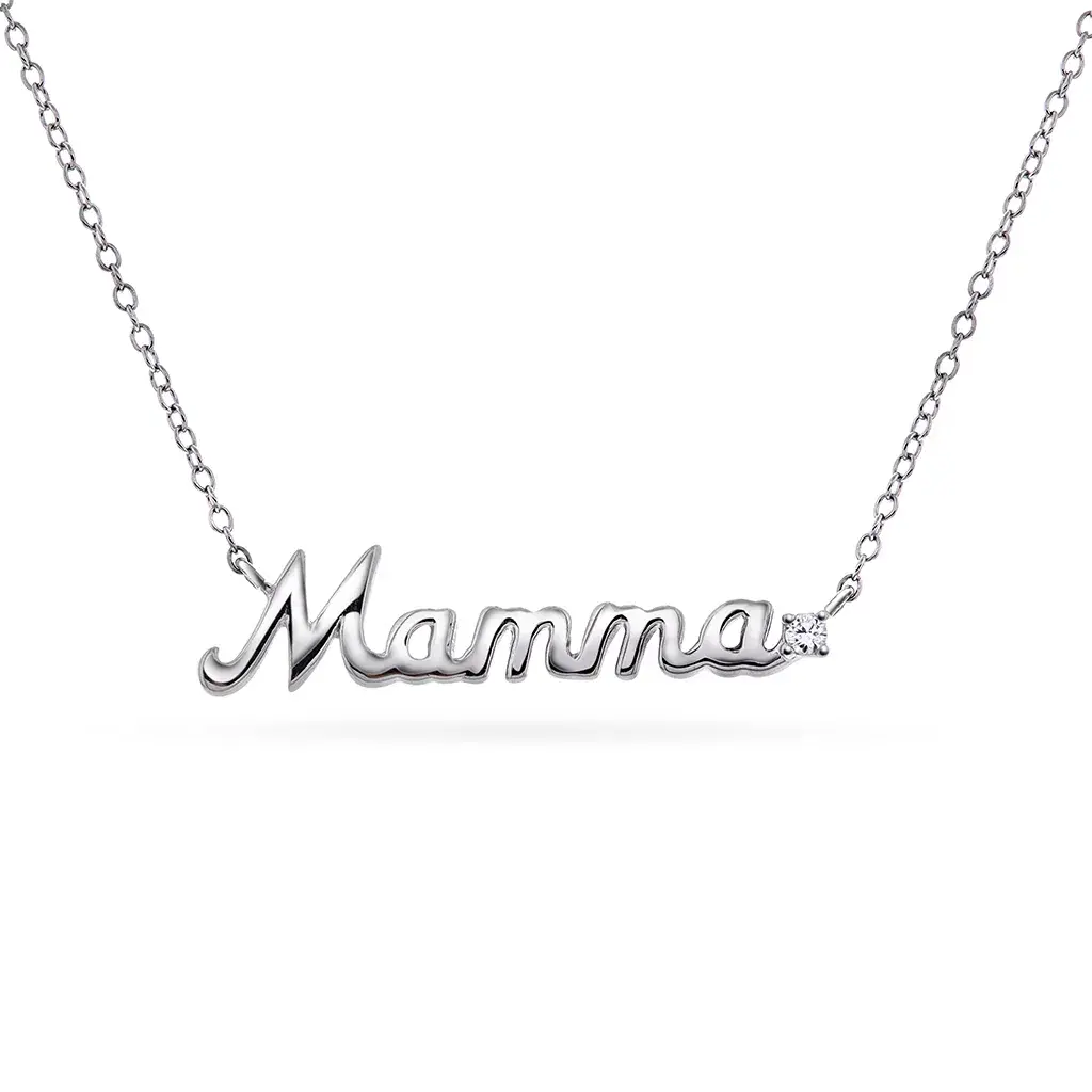 Smykke i sølv med zirkonia - Mamma.