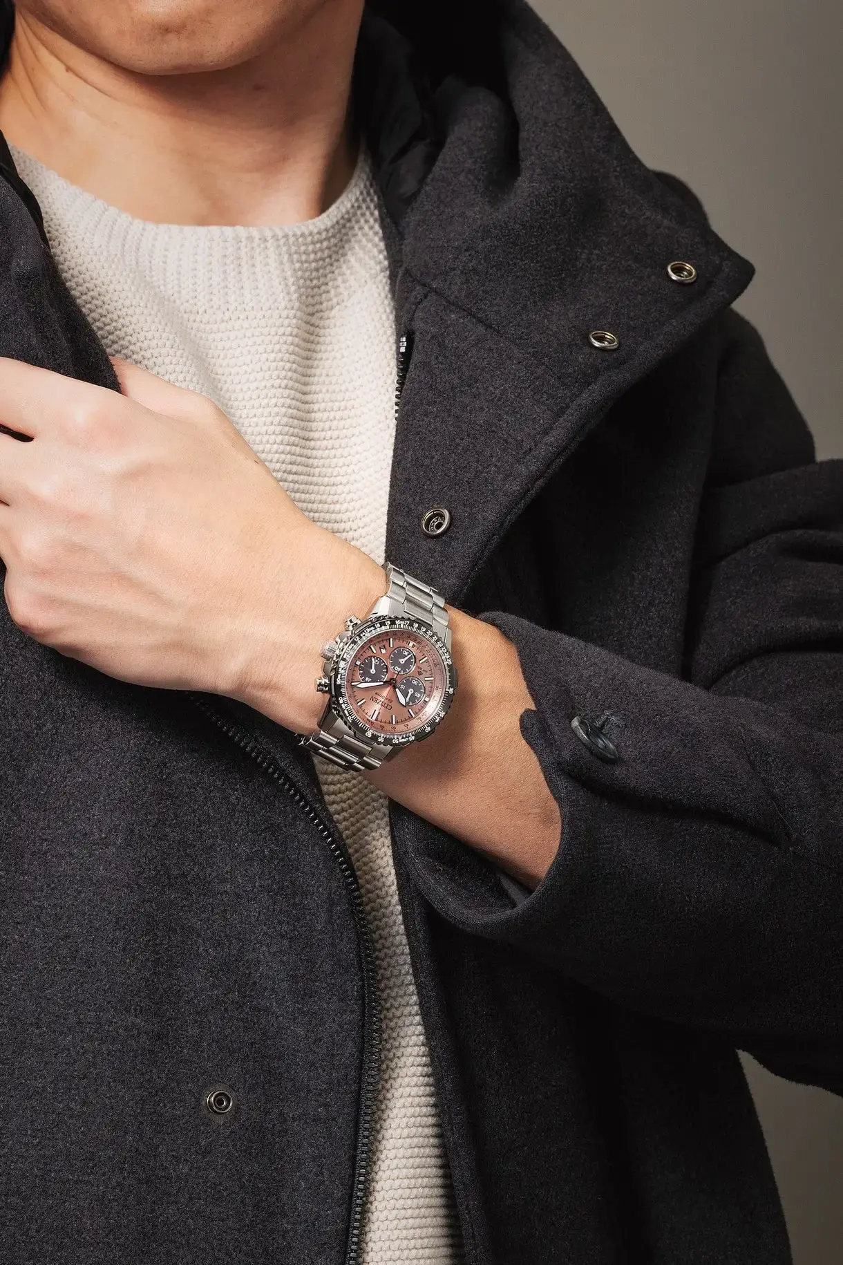 Citizen Promaster Sky Eco-Drive Chrono Stål / Laksefarget